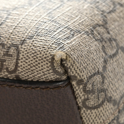 GG Supreme Monogram Textured Dollar Calfskin Web Small Ophidia Dome Shoulder Bag Beige Ebony New Acero