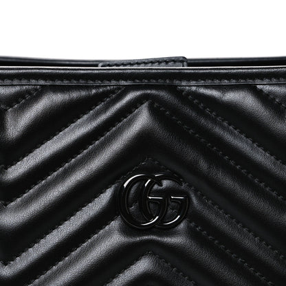 Calfskin Matelasse Monochrome Large GG Marmont Tote Bag Black