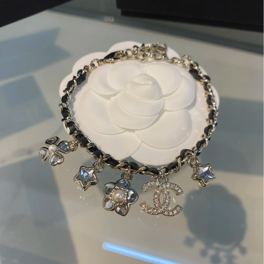 Chanel 25B Flower Necklace Bracelet