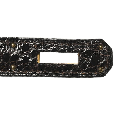 Shiny Alligator Kelly Sellier 32 Havane