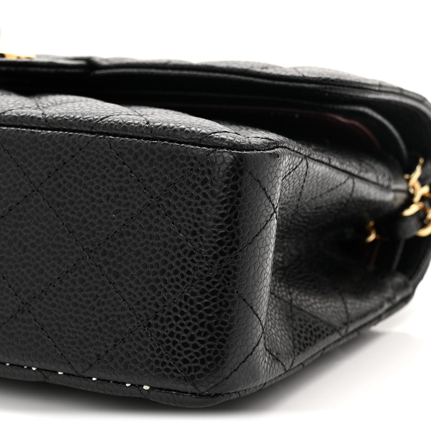Caviar Quilted Small Double Flap Black