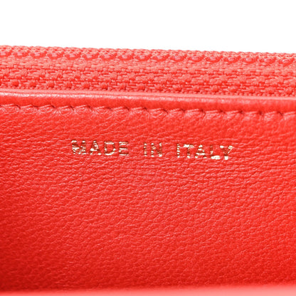 Lambskin Quilted Wallet On Chain WOC Red