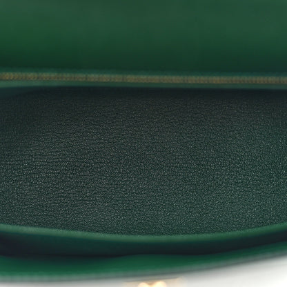 Madame Calfskin Shiny Alligator Kelly Sellier Touch 25 Vert Moyen