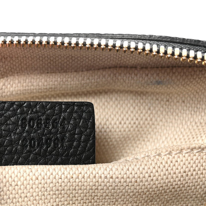 Pebbled Calfskin Small Soho Disco Bag Black