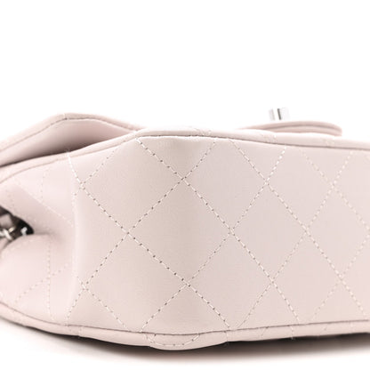 Lambskin Quilted Mini Rectangular Flap Light Purple