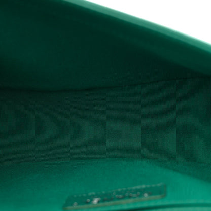 Lambskin Quilted Medium Boy Flap Green
