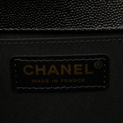 Caviar Quilted Medium Boy Flap Black