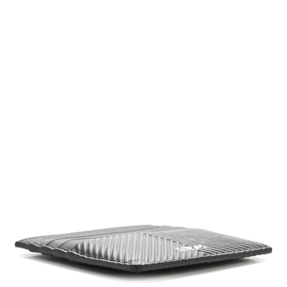 Textured Calfskin Plain Cardholder Black