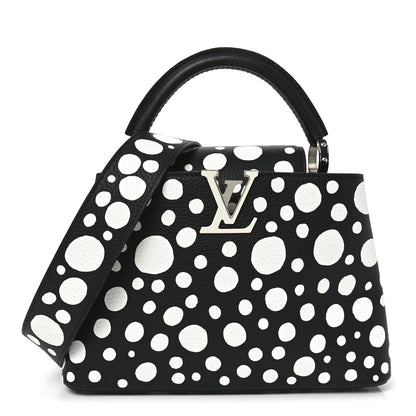 LV X YK Taurillon Capucines BB Black White