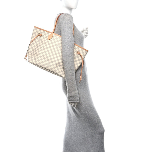 Damier Azur Neo Neverfull MM Rose Ballerine