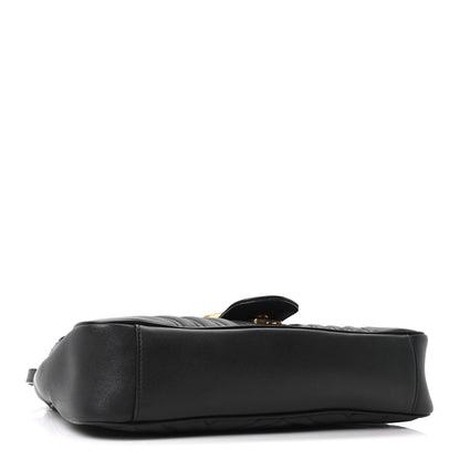 Calfskin Matelasse Medium GG Marmont Shoulder Bag Black