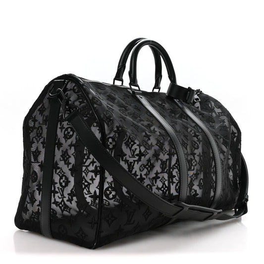 Monogram See Through Keepall Bandouliere 50 Black