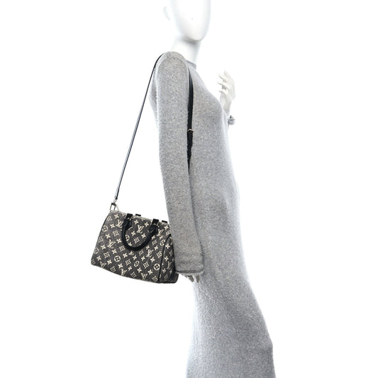 Denim Monogram Jacquard Speedy Bandouliere 25 Black