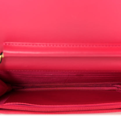 Tweed Calfskin Signe Wallet On Chain WOC Black Pink Orange