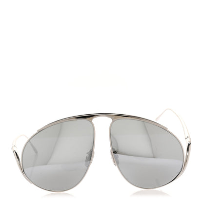 Metal Hillock Aviator Oversized Sunglasses LW40180U Silver
