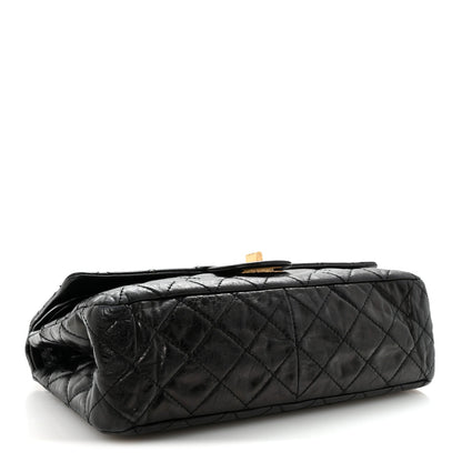 Aged Calfskin Quilted 2.55 Reissue 227 Flap Black