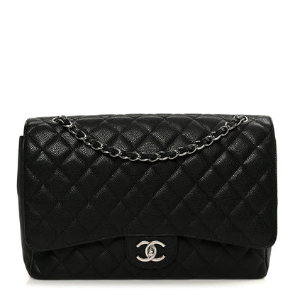 Caviar Quilted Maxi Double Flap Black