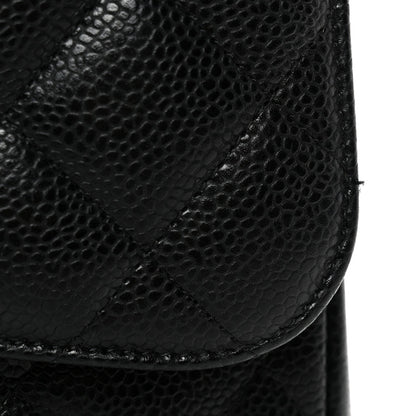 Caviar Quilted Jumbo Double Flap Black