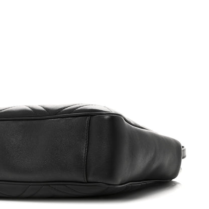 Calfskin Matelasse Medium GG Marmont Open Top Shoulder Bag Black