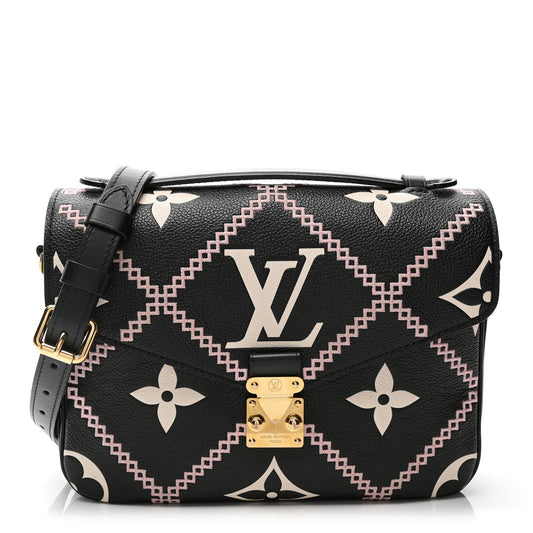 Empreinte Monogram Giant Broderies Pochette Metis Black