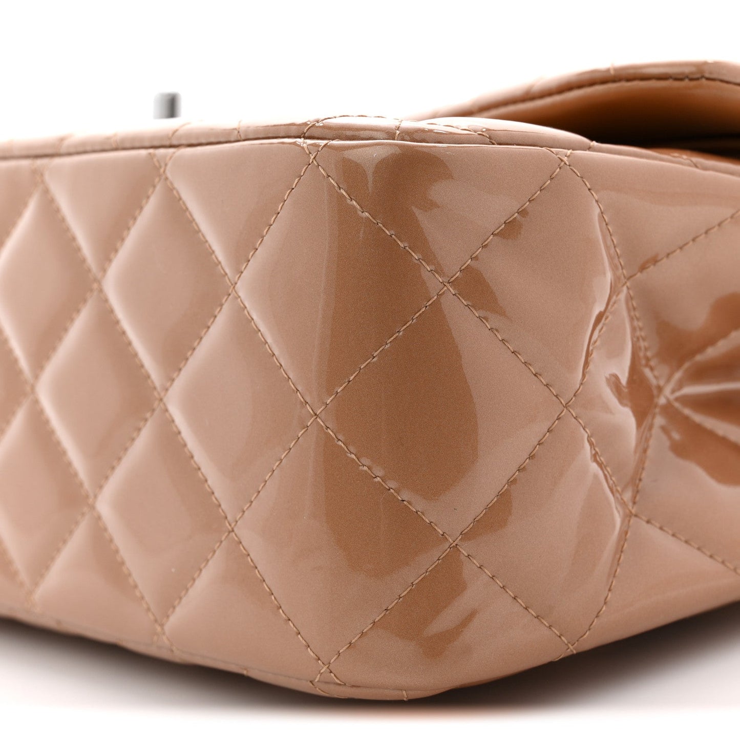 Patent Quilted Jumbo Double Flap Light Brown