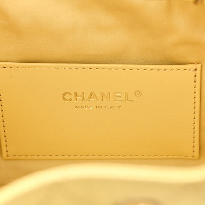 Caviar Quilted Mini Chanel 25 Handbag Yellow