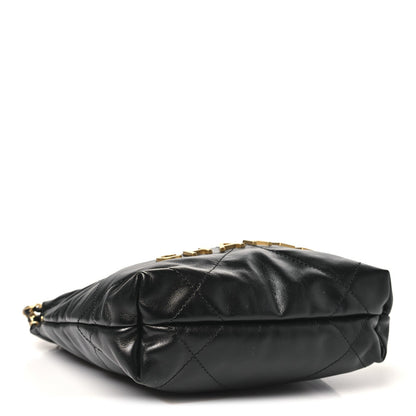 Shiny Calfskin Quilted Mini Chanel 22 Black