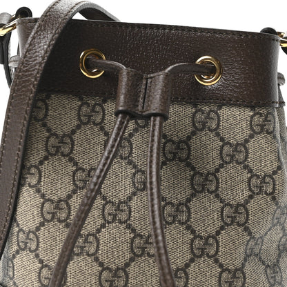 GG Supreme Monogram Web Mini Ophidia Bucket Bag Brown