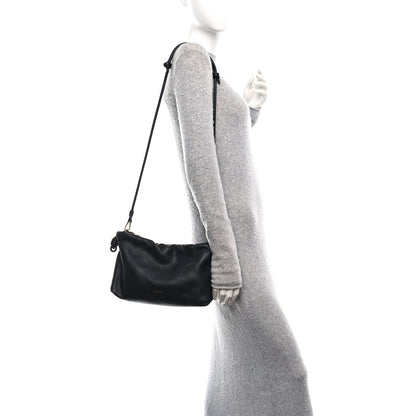 Mellow Nappa Medium Donut Chain Flamenco Knot Clutch Black