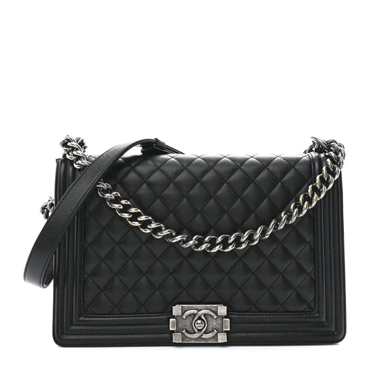 Caviar Quilted New Medium Boy Flap Black