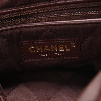 Shiny Calfskin Quilted Small Chanel 22 Dark Brown
