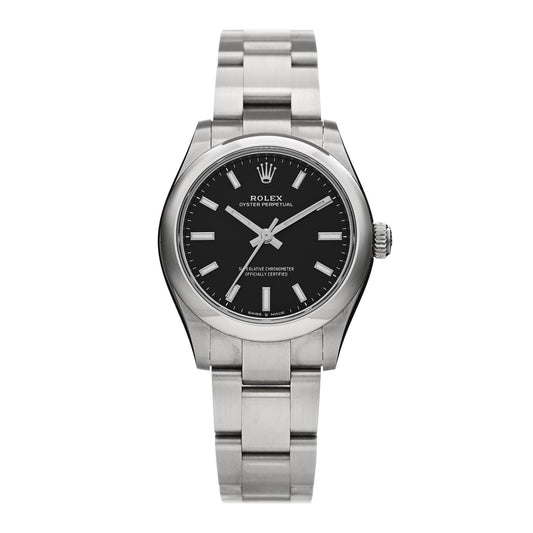 Stainless Steel 31mm Oyster Perpetual Watch Bright Black 277200
