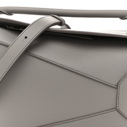 Soft Grained Calfskin Small Puzzle Edge Bag Pearl Grey