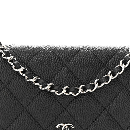 Caviar Quilted Wallet on Chain WOC Black
