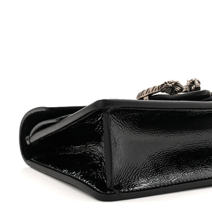 Crinkled Patent Super Mini Dionysus Shoulder Bag Black