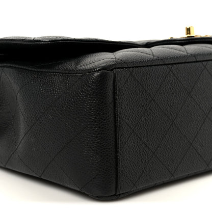 Caviar Quilted Maxi Double Flap Black