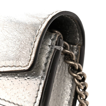 Metallic Calfskin Super Mini Dionysus Shoulder Bag Silver