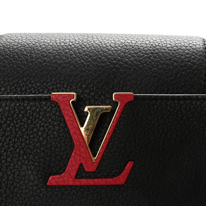 Taurillon Capucines MM Black Beige Red