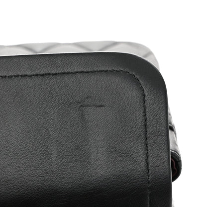 Lambskin Quilted Medium Double Flap Black