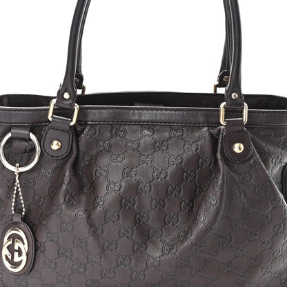 Guccissima Medium Sukey Top Handle Tote Chocolate