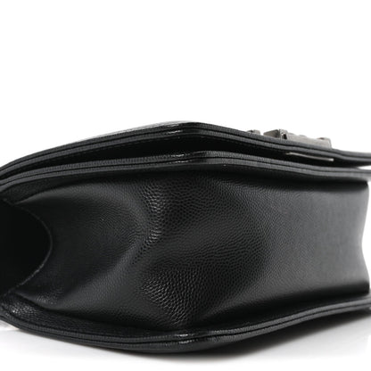 Caviar Quilted Small Boy Flap Black
