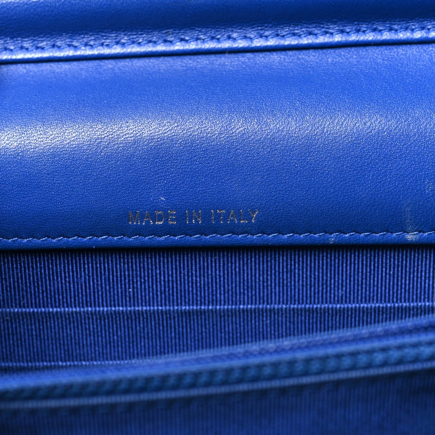 Lambskin Quilted Square Wallet On Chain WOC Blue