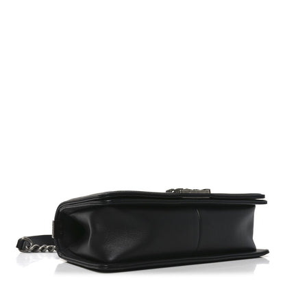 Calfskin Quilted Medium Boy Flap Black