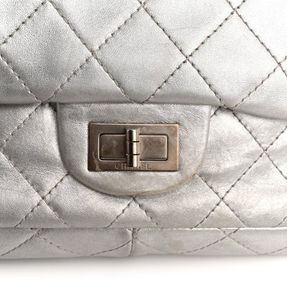Metallic Lambskin Quilted 2.55 Reissue 227 Flap Silver