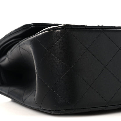 Lambskin Quilted Jumbo Double Flap So Black