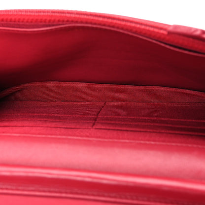Lambskin Quilted Wallet On Chain WOC Dark Pink