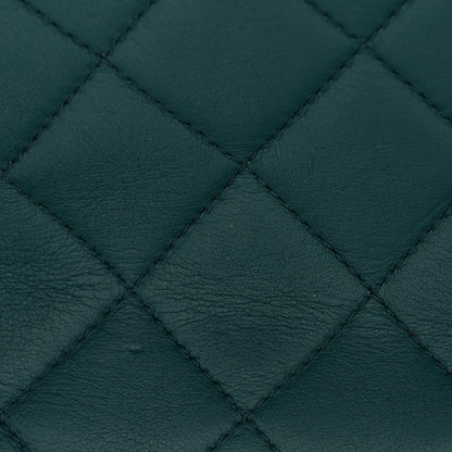 Lambskin Quilted Mini Rectangular Flap Dark Blue