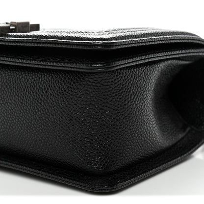 Caviar Quilted Small Boy Flap Black