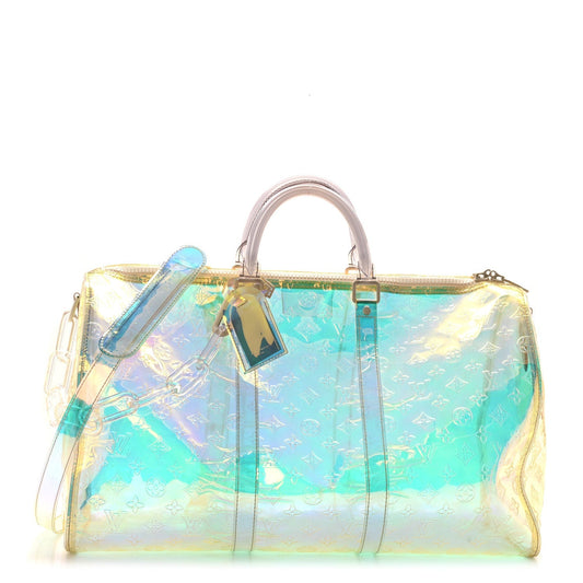 PVC Monogram Keepall Bandouliere 50 Iridescent Prism