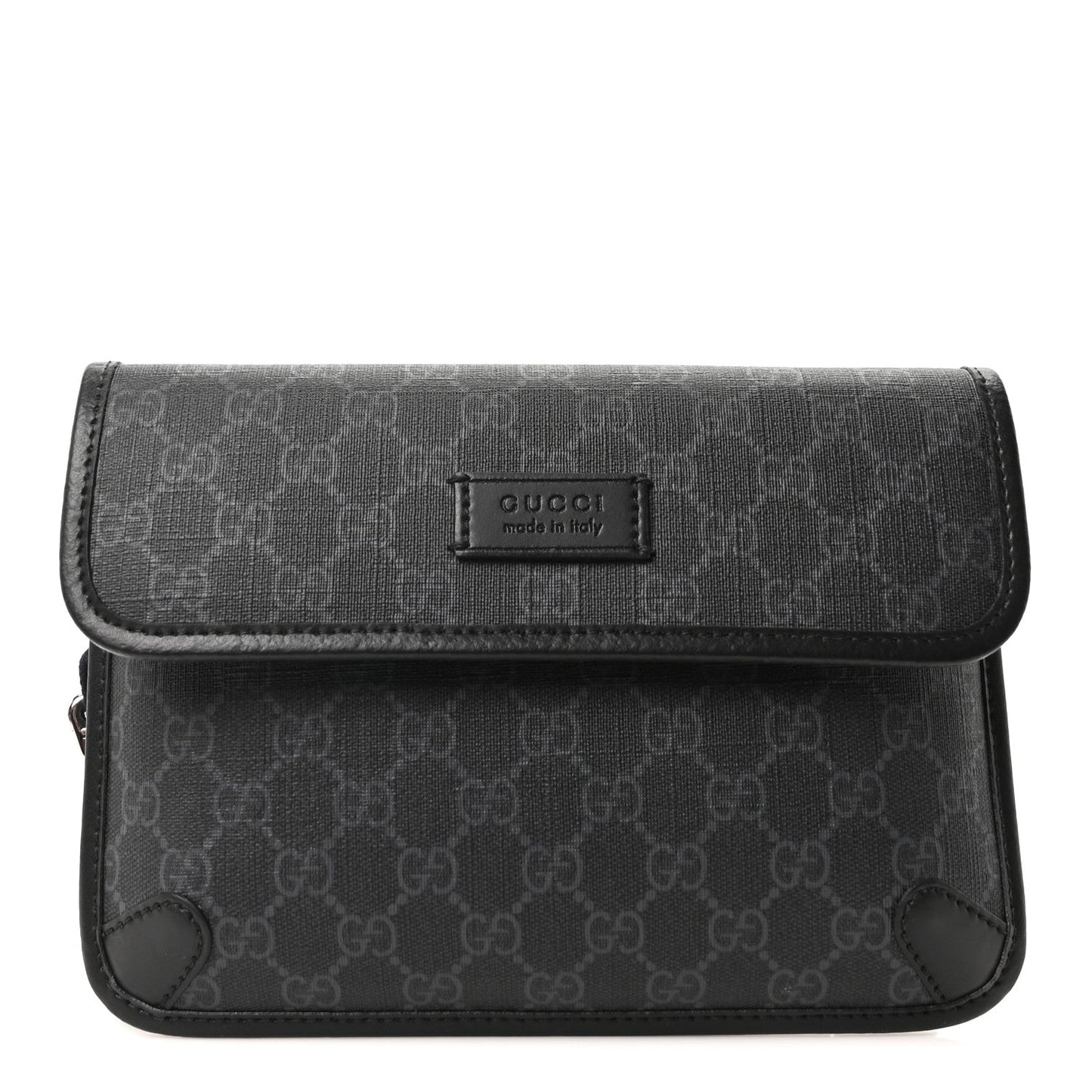 GG Supreme Monogram Web Slim Belt Bag Black Grey